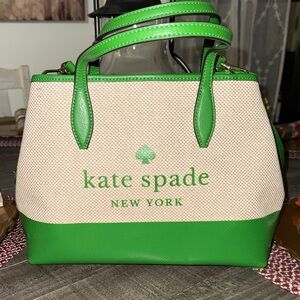 Kate Spade Green and Cream Satchel